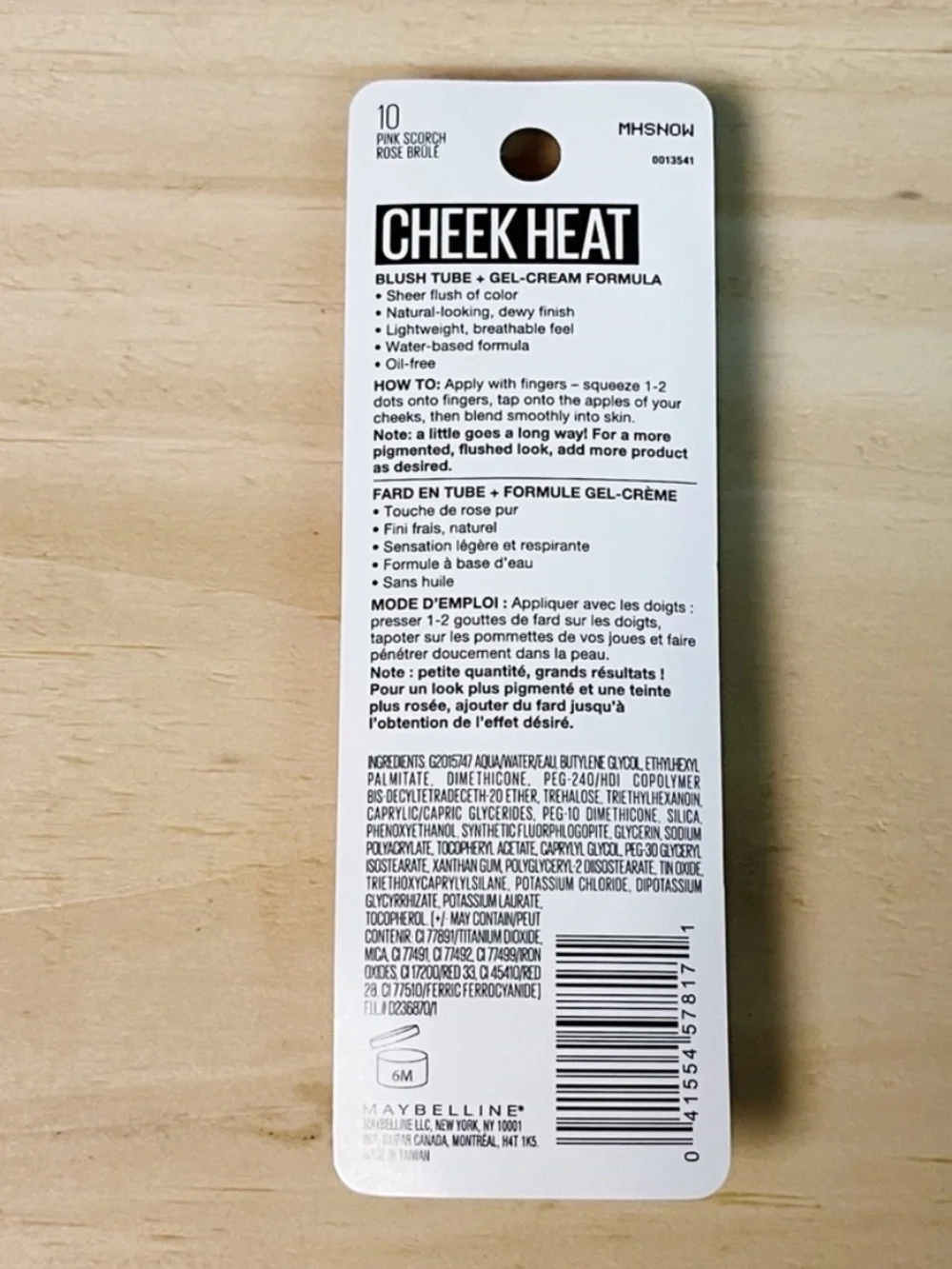Maybelline 2 Cheek Heat Gel Cream Blush Pink Scorch #10 Girly Y2K Style
